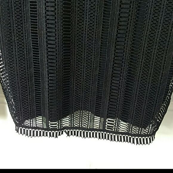 J crew lace front black long sleeve t-shirt - Picture 2 of 6